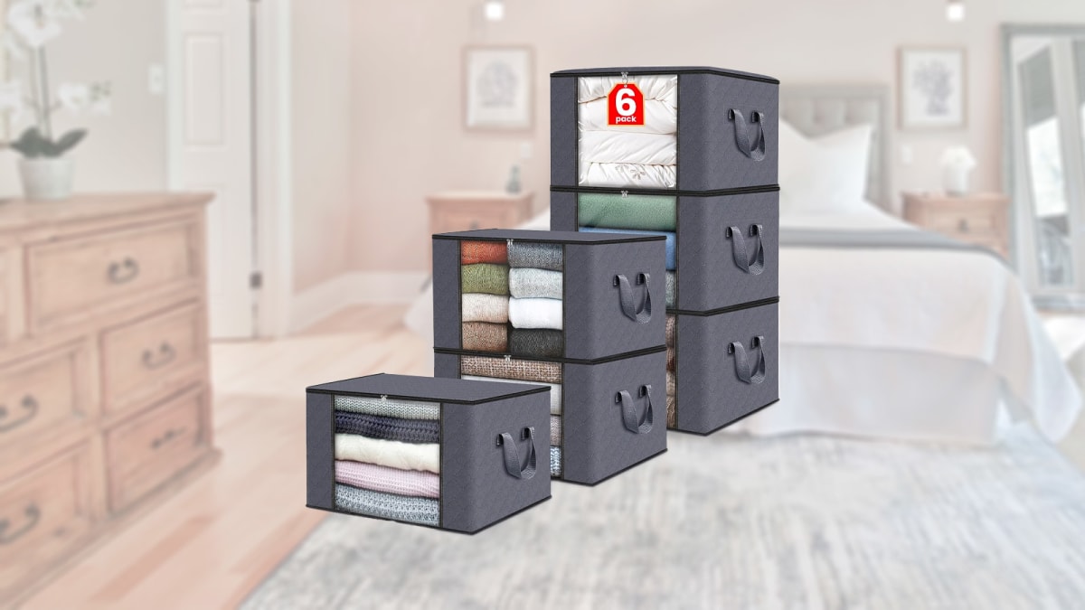 Clothes storage totes on sale