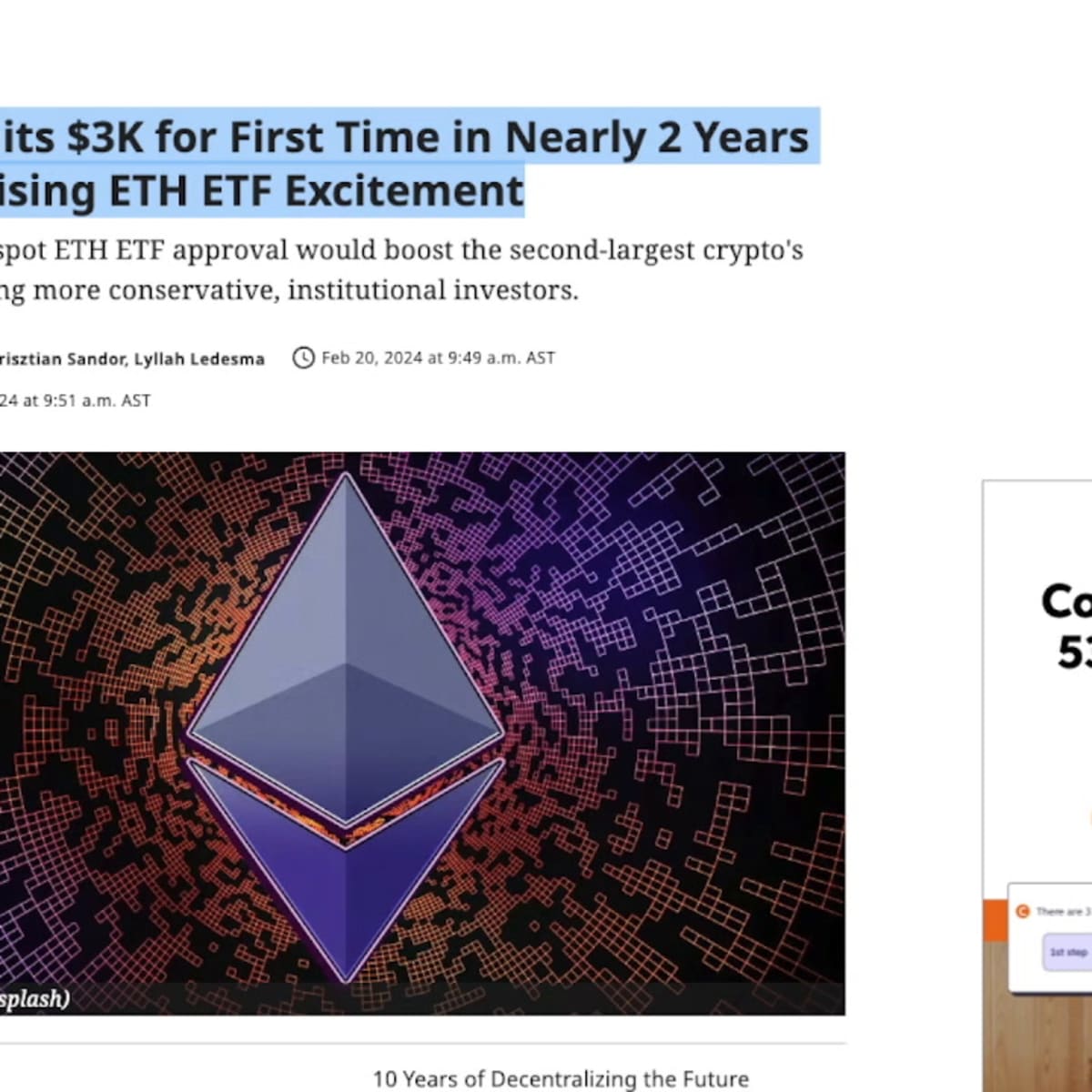 BlackRock ETF enthusiasm drives ethereum price to 22-month high