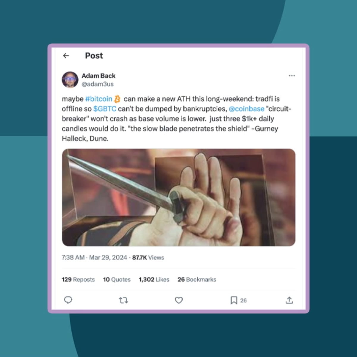 Adam Back says bitcoin can hit all-time high price this weekend