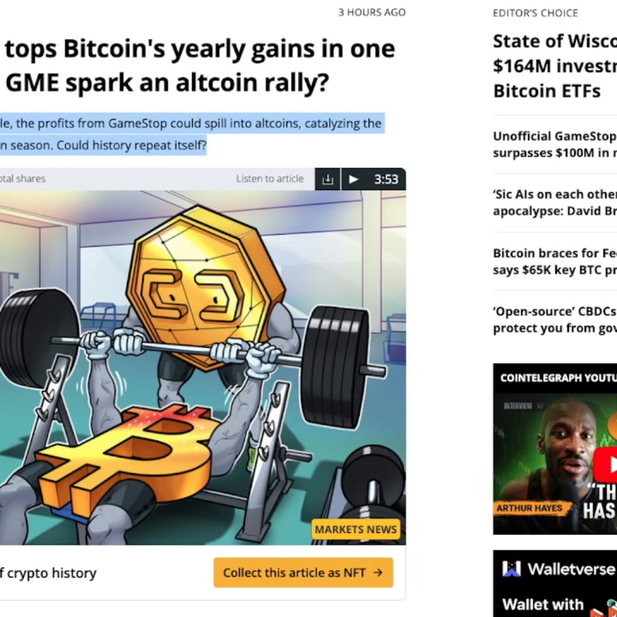 ‘Absolutely crazy’ GameStop rally can spill into crypto prices, per analyst