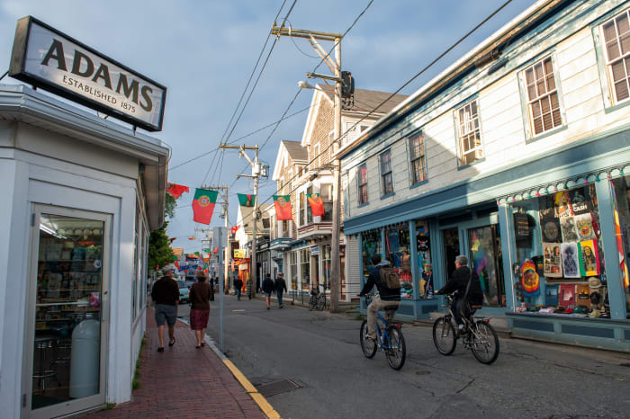 1. Provincetown, Mass.Population: 2,730City rating: 81/100Network score: 88/100Community score: 53/100Bicycles became a way to get around Provincetown as soon as they were introduced in the 1800s. Early proposals for bike paths to connect to the rest of Cape Cod date back to 1899, according to Bike Provincetown. Bicycles are an integral part of the town’s persona—you can get everywhere in town on a bicycle, and even the airport is on the bike trail and has a bike rack.The network score above looks at the number of high and low stress areas in a city, that is, how concerned a bicyclist may be about interactions with traffic.&nbsp;The community score is based on how familiar people are with local biking resources and their city’s efforts to improve biking, how safe people feel riding a bike in their city, how often they ride bikes for transportation and recreation, and how well a city’s bike network connects people to places they want to go, such as a doctors’ office, grocery stores, schools, jobs, parks, retail shopping and transit centers.