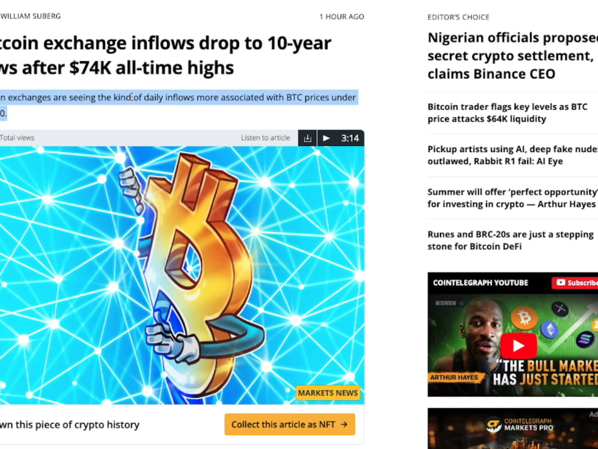 Key bitcoin metric hits decade low after price record, hinting at momentum