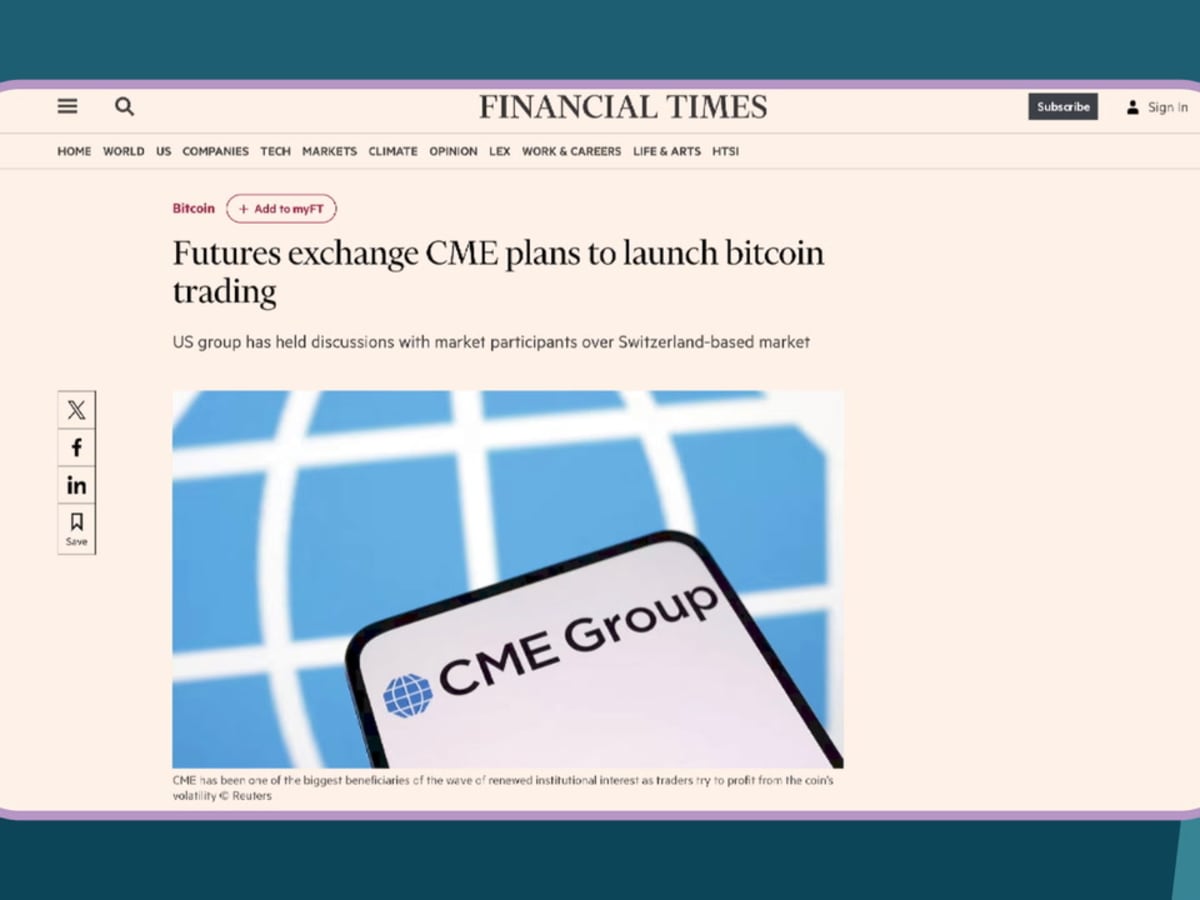 CME plans to offer spot bitcoin trades