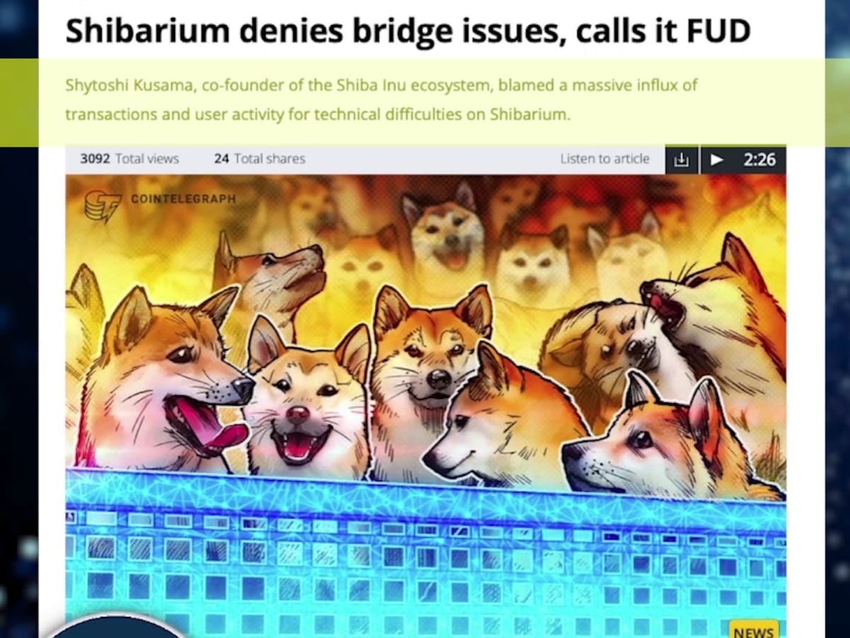 Reports of asset losses, technical difficulties cloud Shiba Inu’s Ethereum  launch