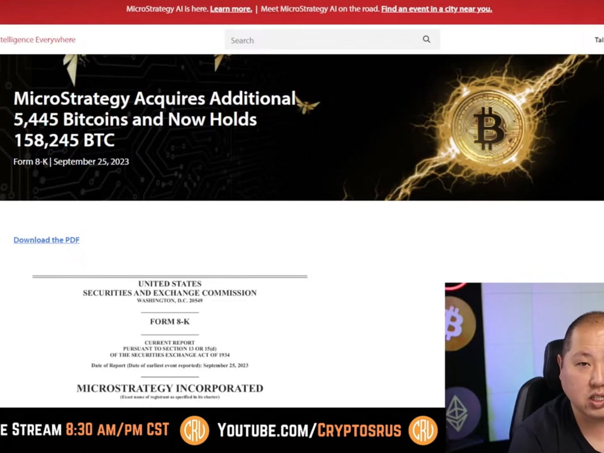 Bitcoin Whale Microstrategy and Michael Saylor Buy MORE Bitcoin