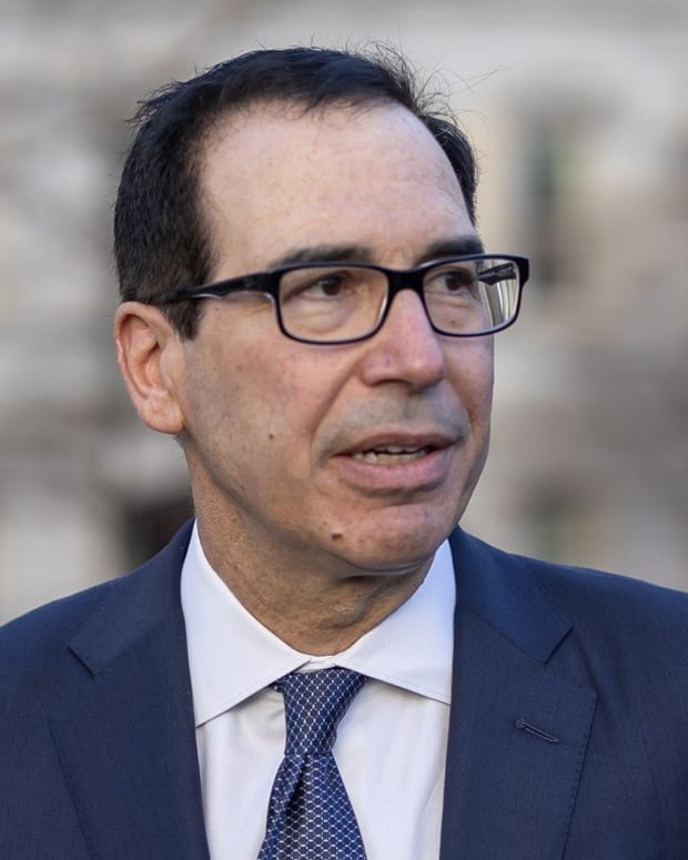 US Treasury Secretary Steven Mnuchin outside the White House ahead of the deal's signing on Wednesday. Photo: EPA-EFE