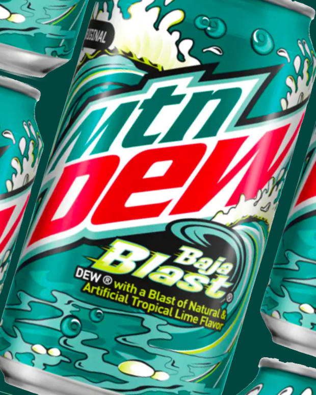Baja Blast Mountain Dew Drink Lead