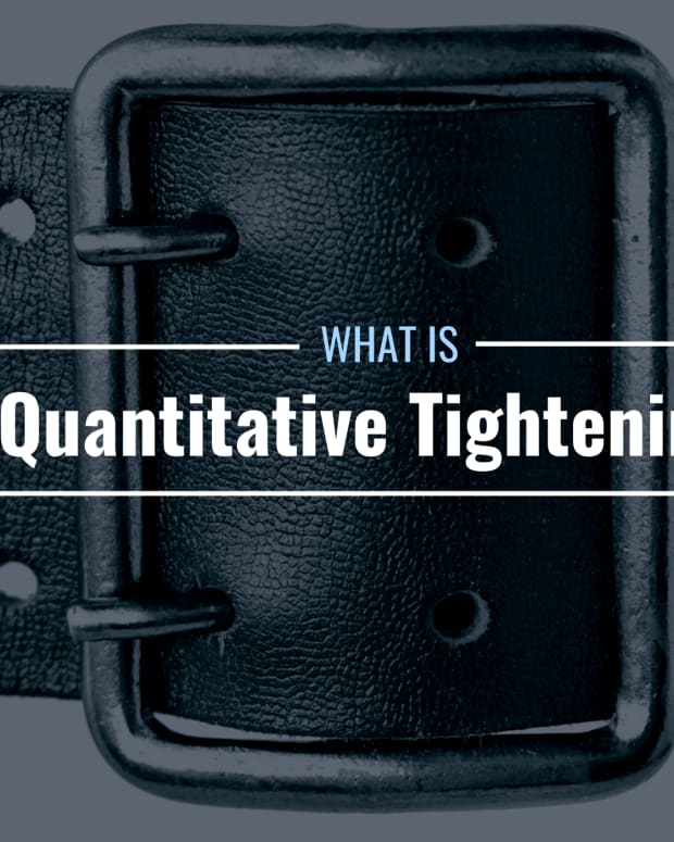 Image of a strained belt buckle with text overlay "What Is Quantitative Tightening?"