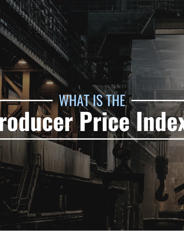 Darkened photo of the inside of a manufacturing plant with text overlay that reads "What Is the Producer Price Index?"