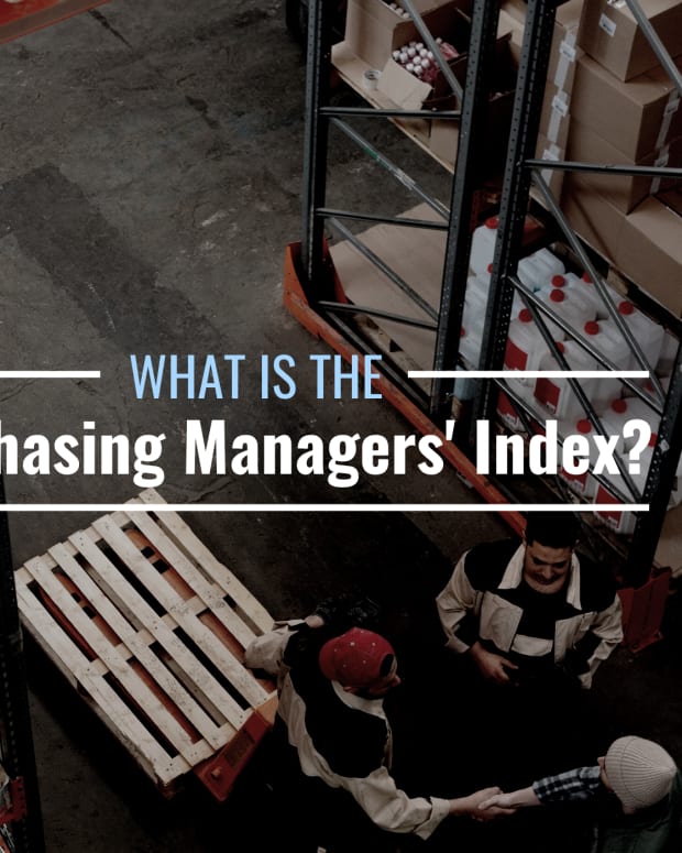 Photo of workers in a warehouse with text overlay that reads "What Is the Purchasing Managers' Index?"
