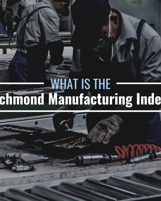 Photo of factory workers assembling parts with text overlay that reads "What Is the Richmond Manufacturing Index?"