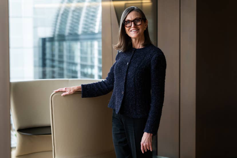 Cathie Wood, chief executive officer of Ark Investment Management LLC, following a Bloomberg Television interview in London, UK, on Tuesday, March 17, 2026. 