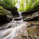 Akron, Ohio Annual expenses: $36,147 Median home price: $68,100 Above, Blue Hen Falls in nearby Cuyahoga Valley National Park, located between Akron and Cleveland.Photo: Shutterstock