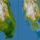 Sea Level Rise: In many heavily populated areas, sea-level rise is more likely to put people in the path of storm surges and coastal flooding. In this shaded relief map of Southern Florida, elevations&nbsp;less than&nbsp;16 feet above sea level&nbsp;are dark blue and elevations less than 33 feet are light blue. This is a dramatic demonstration of how Florida's low topography, especially along the coastline, make it especially vulnerable to flooding associated with storm surges, according to NASA.Photo: NASA