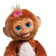 Ages 4 years & up Approx. Retail Price: $79.99 Requires 4 C batteries, not included From Hasbro's line of Furreal Friends comes Cuddles My Giggly Monkey, which is lifelike and engaging. It has more than 100 responses ranging from silly to sweet and offers a range of interactive emotions. When it wakes up, Cuddles My Giggly Monkey opens its eyes and makes sweet noises. Snuggle up to it and it will lean and cuddle to you closely. Feed it from the banana-shaped bottle and it will make slurping noises, moving its lips in and out. Swing the baby monkey and it will laugh and make silly sounds. Tickle its tummy, and it will burst into a fit of giggles. Rock it to sleep, and it will snooze and gently close its eyes. When you're not playing with it, your "pet" will move its head and make sounds to grab your attention. Cuddles My Giggly Monkey comes with a bottle, pink bow and removable diaper.
