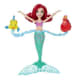 Bring The Little Mermaid to your child's bathtub or pool experience with the Disney Princess Spin &amp; Swim Ariel figure! The doll spins and twirls in the water, flanked by her pals, Flounder and Sebastian. Simply turn the small seashell on Ariel's back, flip the switch near the back of her head, raise her arms and place her in the water. Now watch the magic happen as she spins, almost emerging from the water to your child's delight. Due to the small pieces, this toy is appropriate for children ages 3 and older.For the child who seeks to float Ariel's boat, consider the Little Kingdom Ariel's Floating Dreams Boat. This little boat really floats on water and holds the 3 inch tall Ariel human figurine, along with various accessories such as new looks for Ariel and boat adornments including an oar and seaweed tether. Set comes with a wave-shaped base when the boat is parked on dry land. Easy to integrate into your child's Little Kingdom play sets and appropriate for children ages 4 and older.Buy the Disney Princess Spin &amp; Swim Ariel now