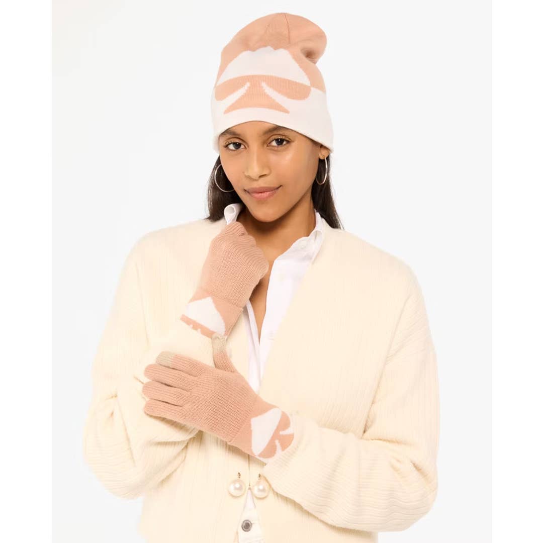 Kate Spade Beanie and Glove Heather Grey/Cream-NEW Kate Spade New York Heather Grey 2 Piece Bow Beanie & Gloves  main image 4