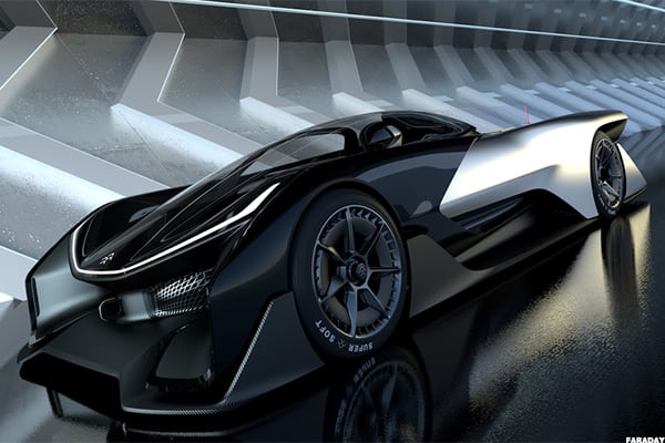 Faraday's sleek design evokes the Batmobile for some.