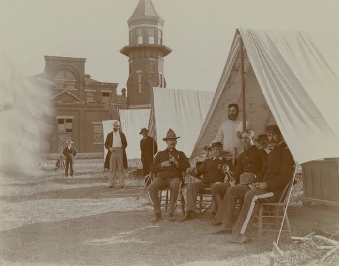 President Grover Cleveland sent troops to Illinois in 1894 to quell the Pullman Strike, over the governor’s objections. Chicago History Museum/Getty Images
