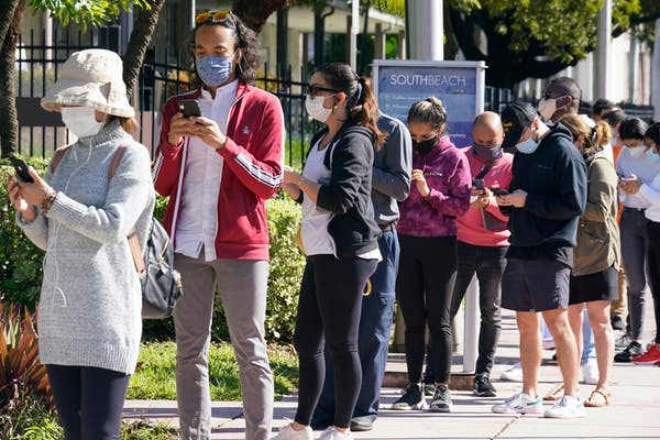The time spent waiting in line for COVID-19 testing could be used to start your own contact tracing. AP Photo/Marta Lavandier