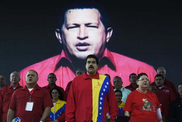 Venezuelan President Nicolas Maduro is seen during the United Socialist Party of Venezuela’s annual congress on July 31, 2014, at Caracas’ Mountain Barracks, where the remains of former President Hugo Chavez rest. Juan Barreto/AFP via Getty Images