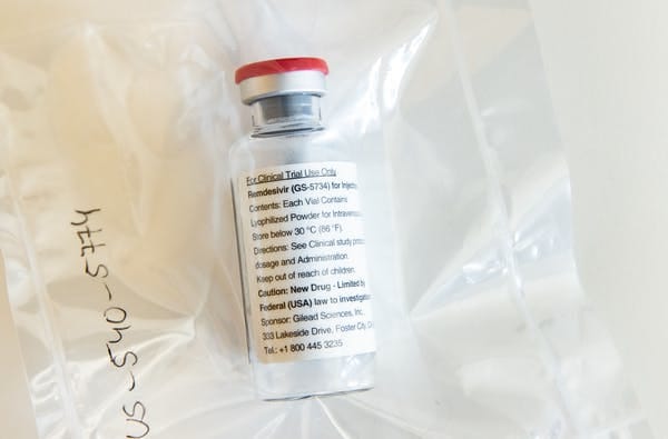 One vial of the drug Remdesivir. ULRICH PERREY/POOL/AFP via Getty Images