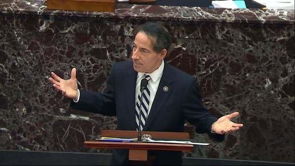 If Rep. Jamie Raskin and the other House managers of the impeachment case don’t prevail, that may not be the end of possible accountability for former President Donald Trump. Senate Television via AP