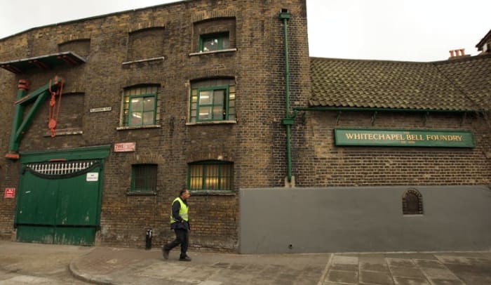 Turns out the Big Ben bell was made here at the Whitechapel Bell Foundry in London, and installed in 1858. Oli Scarff/Getty Images