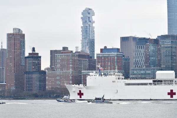 Under-prepared and under-resourced: the hospital ship Comfort arrives in New York during the COVID-19 crisis. www.shutterstock.com