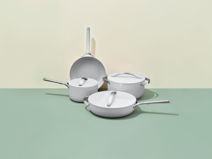 Caraway offers cookware in four sizes and a range of colors, all of which are nontoxic.