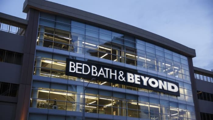 Figure 1: Signage is displayed outside of a Bed Bath & Beyond Inc. store in Los Angeles, California, U.S.