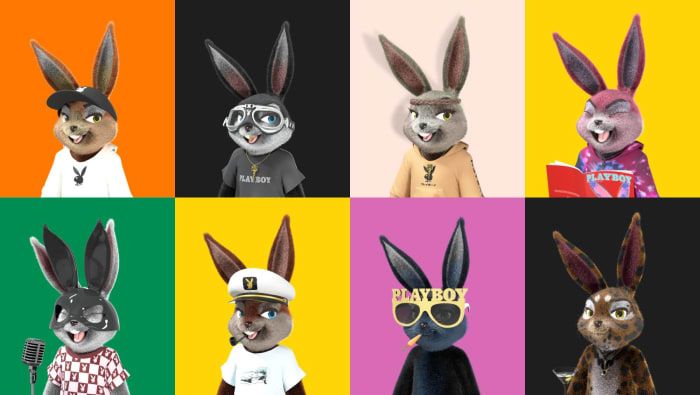 Figure 2: The Playboy Rabbitars non-fungible rabbits inspired by Playboy iconography, heritage and lore.