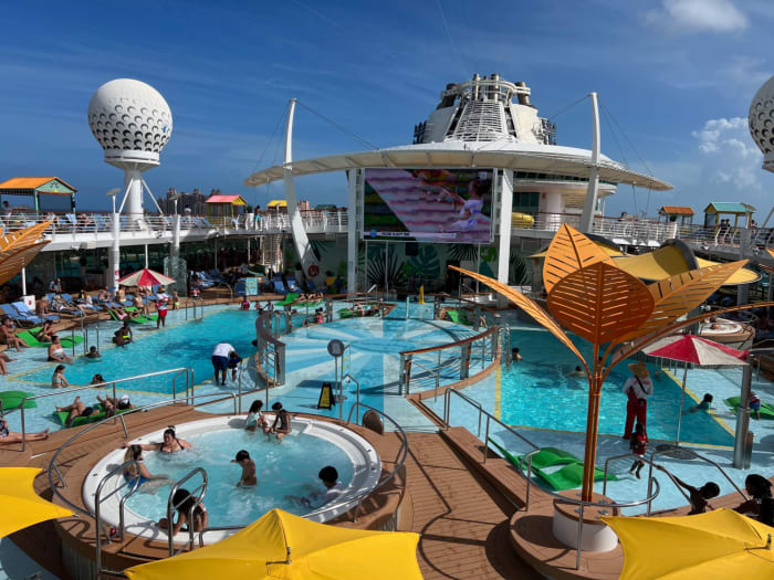 The pool deck on Royal Caribbean's Freedom of the Seas.