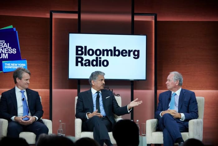 Bank of America CEO Brian Moynihan, left, has said companies need to ‘do what’s right.’ Loren Matthew/AP Images for Bloomberg Global Business Forum