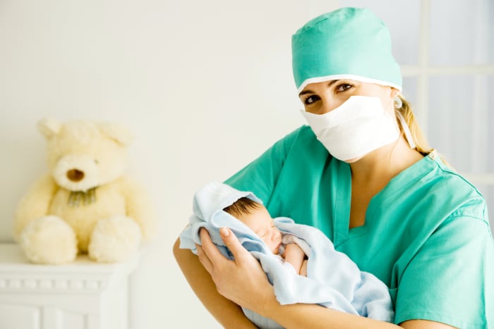 nurse midwife newborn baby sh