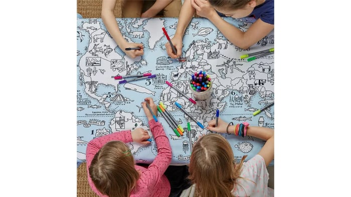 Nappe de coloriage carte du monde