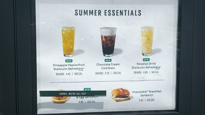 Starbucks Chicken Sandwich menu INSIDE JS