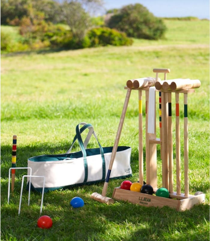 ll bean Maine Coast Croquet Set with Boat and Tote 
