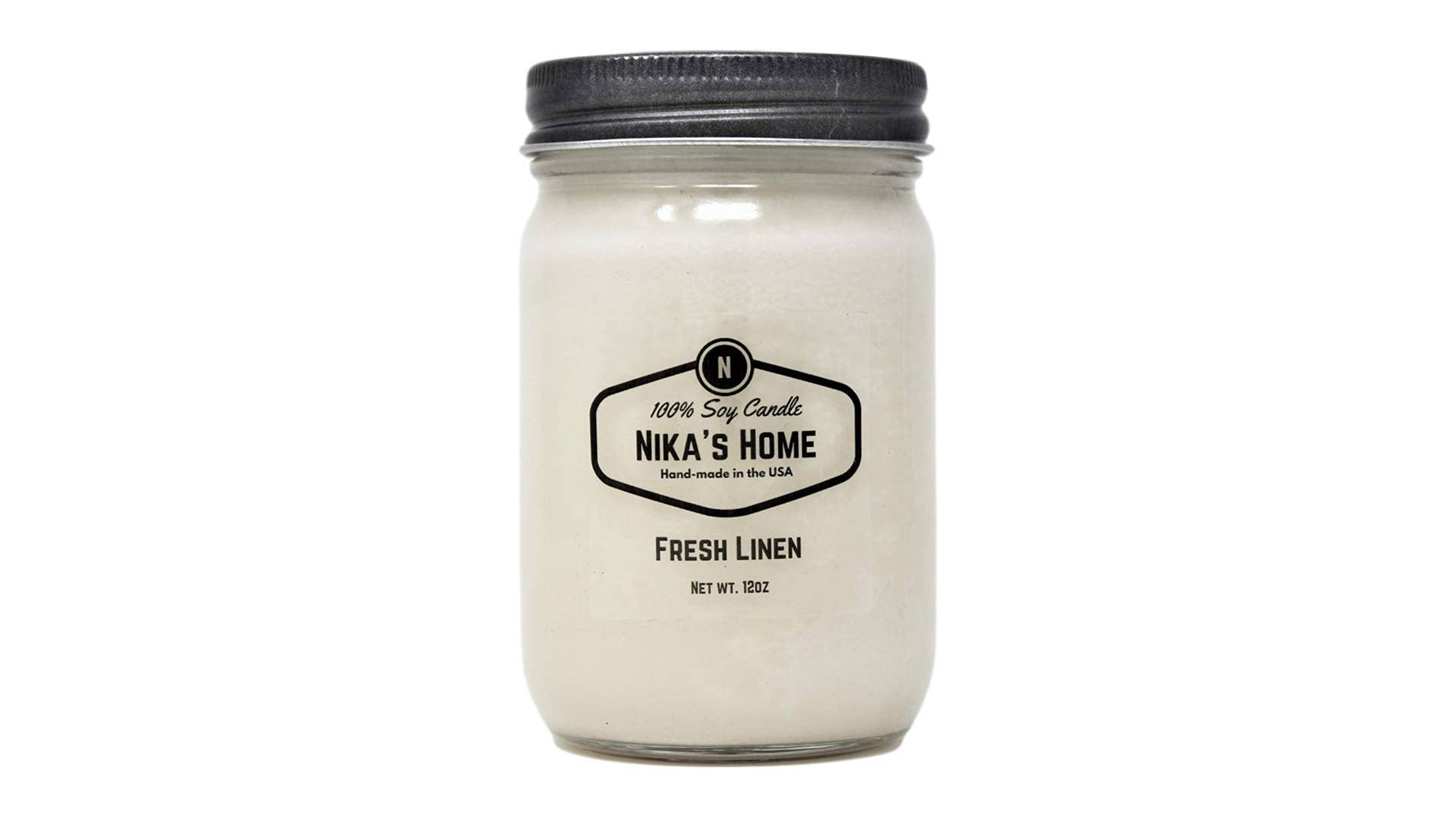 Vela de soja de lino fresco Nikas Home