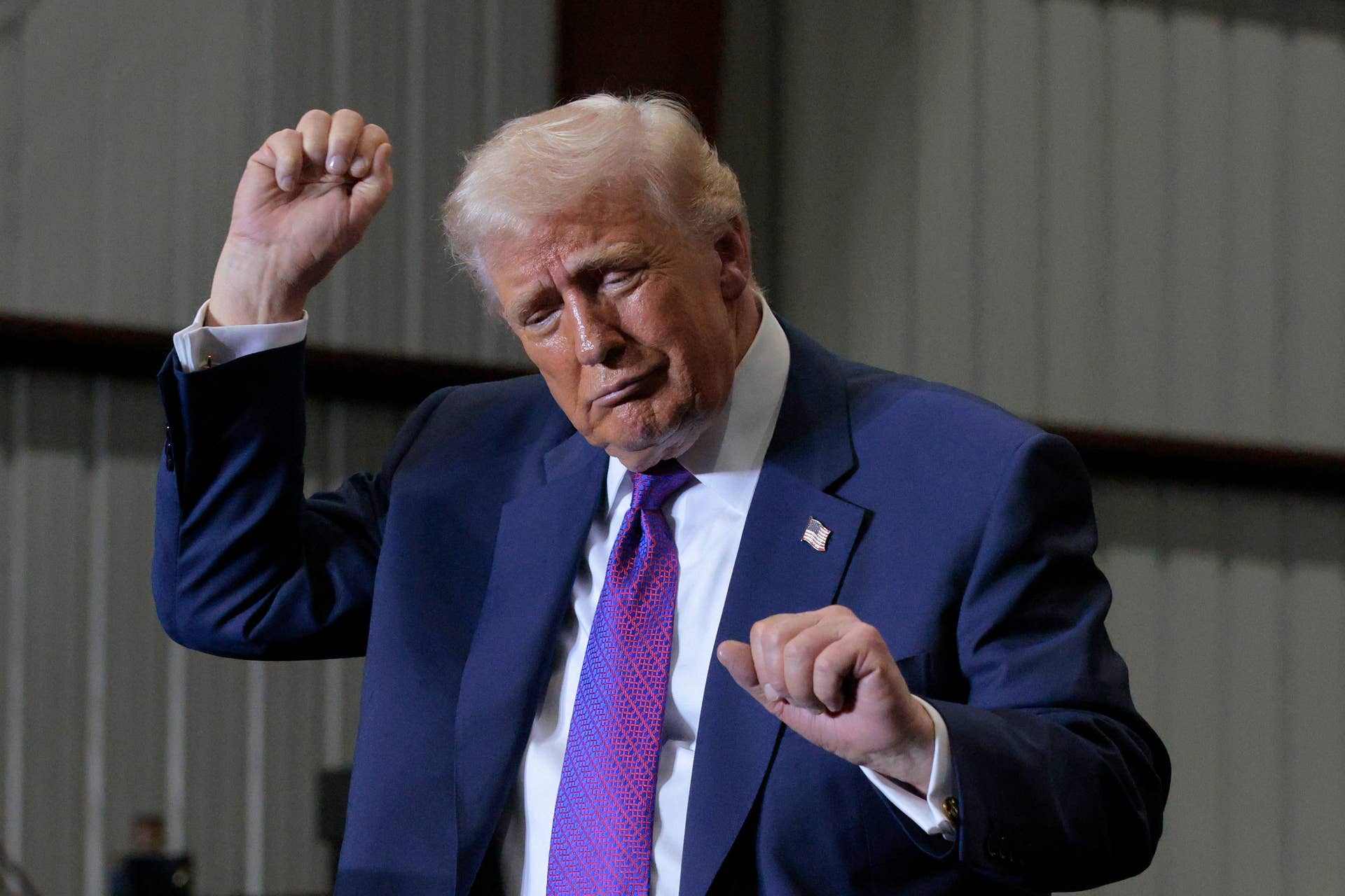 U.S. President Donald Trump speaks at the Coosa Steel Corporation on February 19, 2026 in Rome, Georgia.