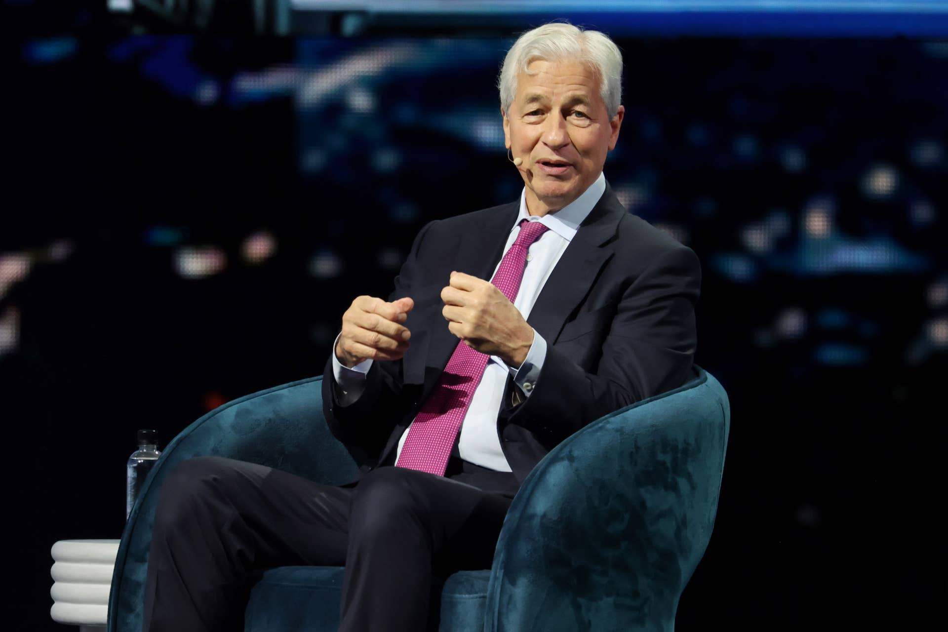 Jamie Dimon, Chairman and CEO of JPMorgan Chase speaks onstage during day 2 of the America Business Forum at Kaseya Center on November 06, 2025 in Miami, Florida.