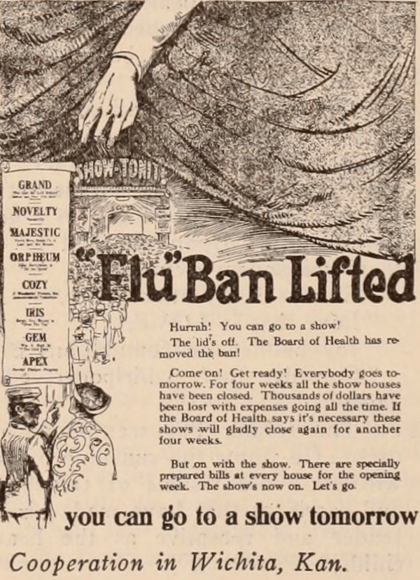 Theaters were forced to close off-and-on for months due to public health decrees. The Internet Archive