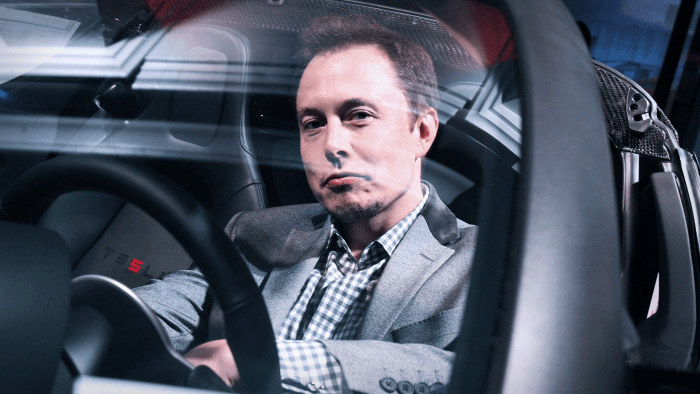 Tête de Tesla d'Elon Musk