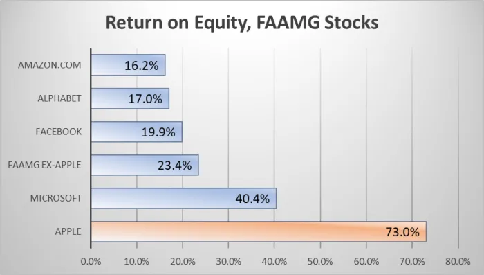 ROE comparison of tech giants