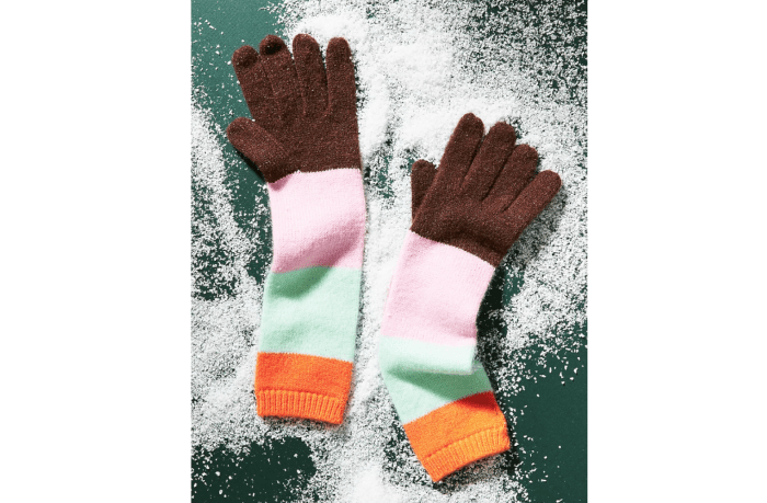 Technical color block gloves