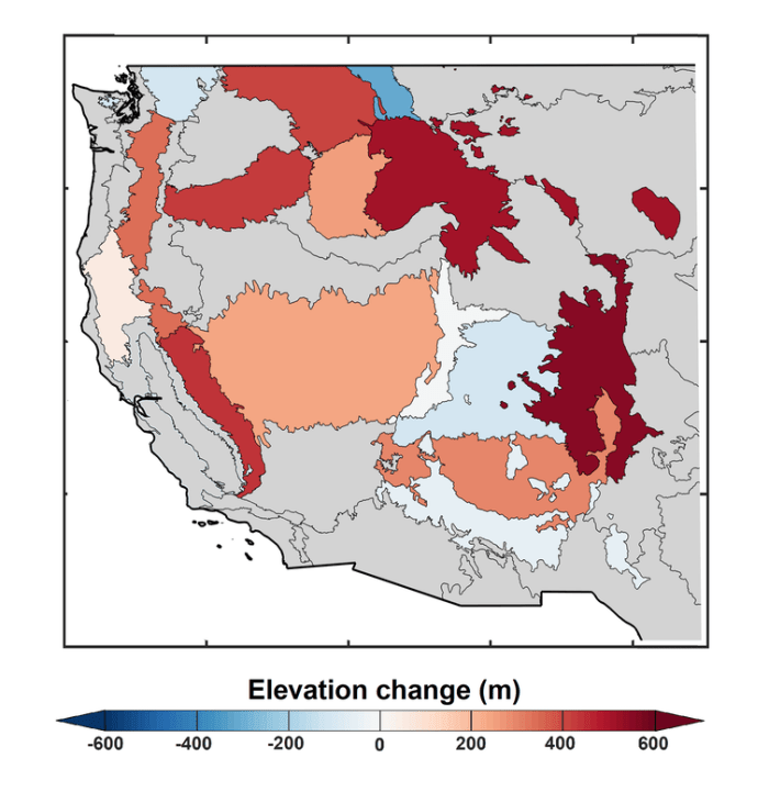 Forest fires advanced to higher elevations as the climate dried from 1984 to 2017. Every 200 meters equals 656 feet. Mojtaba Sadegh, CC BY-ND