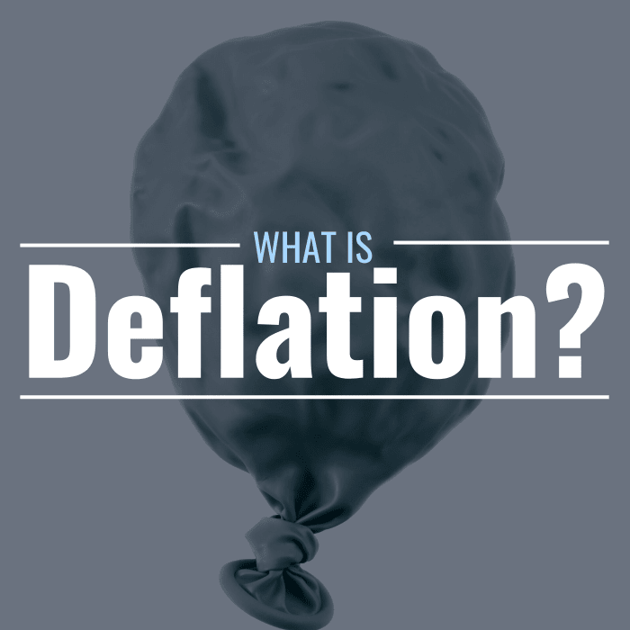 Image of a closed balloon with an overlaid text: "What is Deflation?"