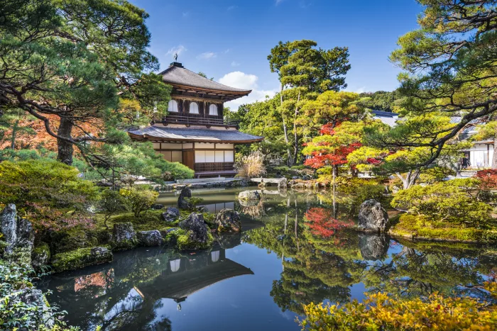 Vista Jardin Templo Ginkaku-ji, Jisho-ji Lugares Sagrados en Kyoto, Japón
