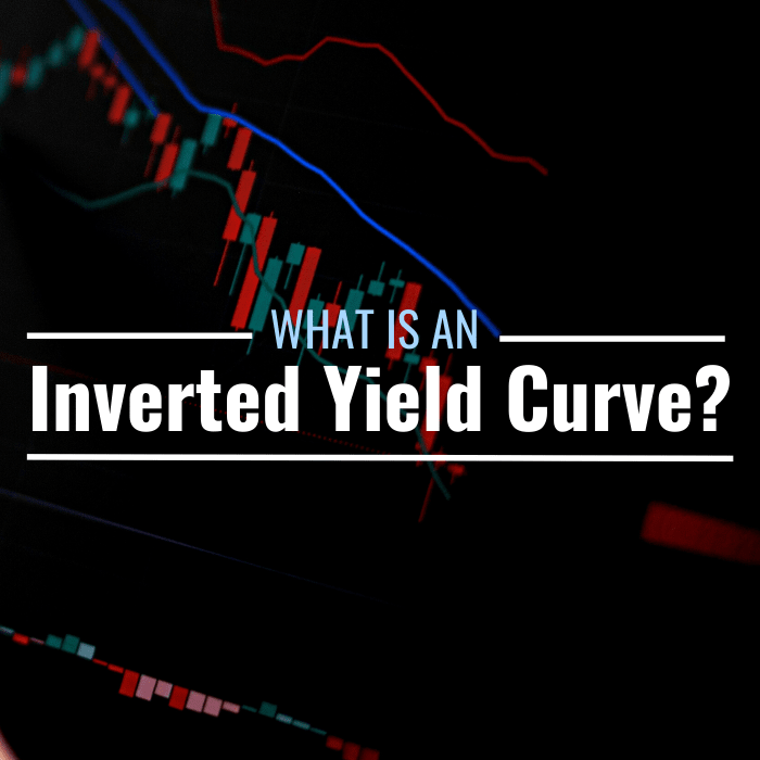 Photo of a price chart with text overlay with the text "What is an inverted yield curve?"