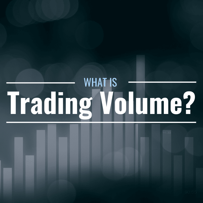 Image of a bar chart with text overlay: "What is trading volume?"